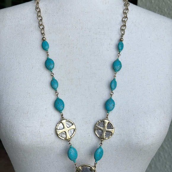 Chico’s Isabella turquoise coin necklace - NWOT - Picture 5 of 9